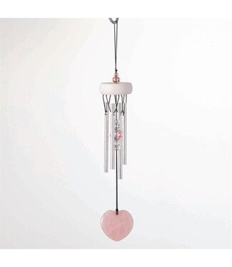 Woodstock Rose Quartz Heart Chime