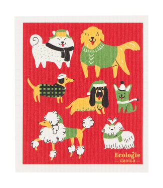 Danica Brands Yule Dogs Swedish Dishcloth