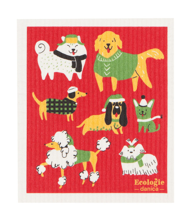 Yule Dogs Swedish Dishcloth