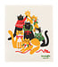 Kitty Carol Christmas Swedish Dishcloth
