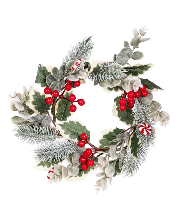 Sugar & Stripes Wreath, Candle Wreath