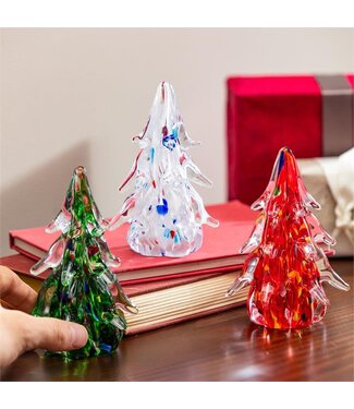 Evergreen Heartfelt Cheer Table Décor Art Glass Tree