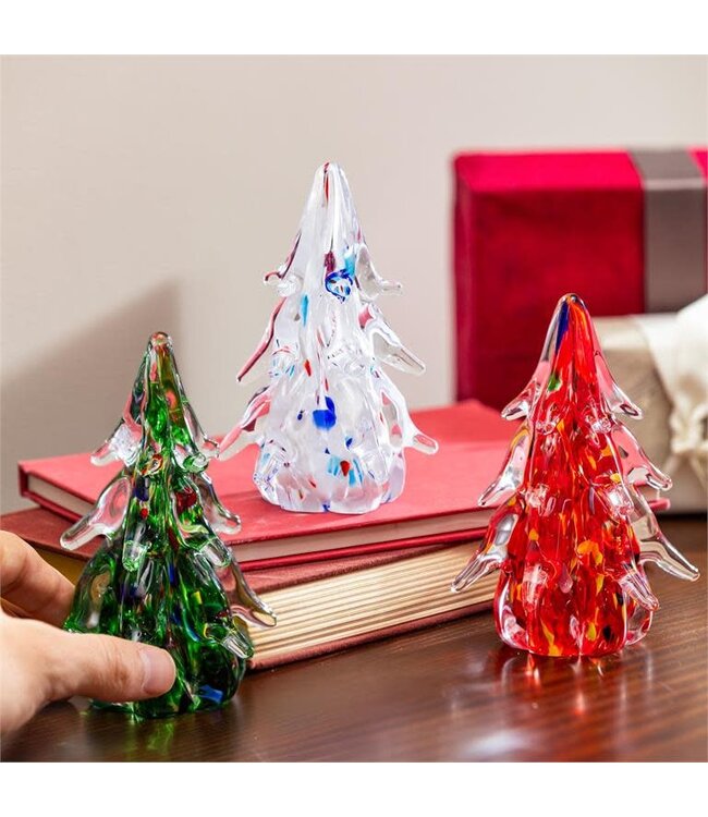 Heartfelt Cheer Table Décor Art Glass Tree