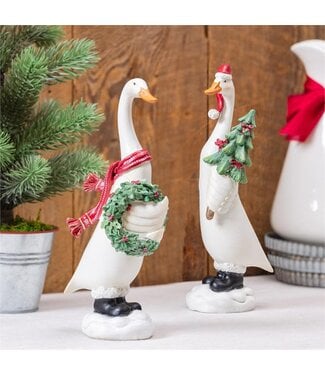 Evergreen Holly Homestead Table Décor Resin Goose