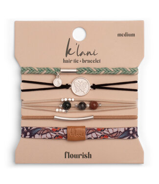 Klani Canada Bracelet/Hair Tie Set  Flourish Large