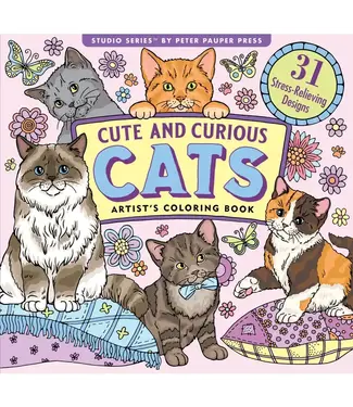 Peter Pauper Press Cute and Curious Cats Adult Coloring Book