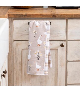 Evergreen Hillside Pasture Kitchen Towel Quick Dry Floral Goose