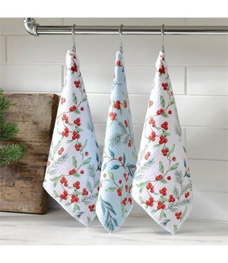 Evergreen Snowbirds Kitchen Towel Quick Dry Dish Cloth Set of 3