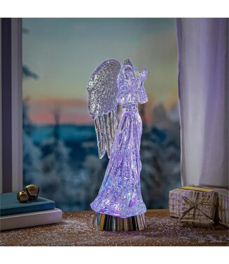Evergreen Nativity LED Table Decor Angel Acrylic Water Lantern