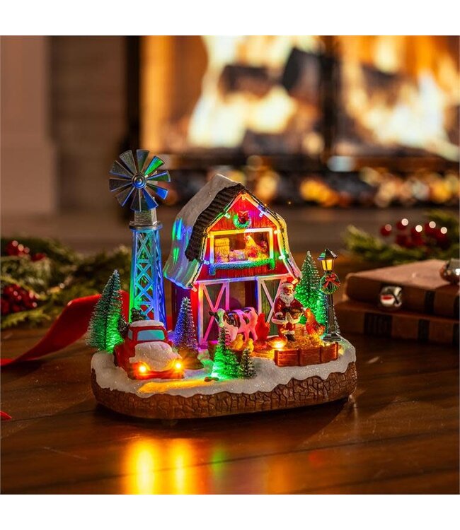Holly Homestead LED Table Decor Christmas Barn