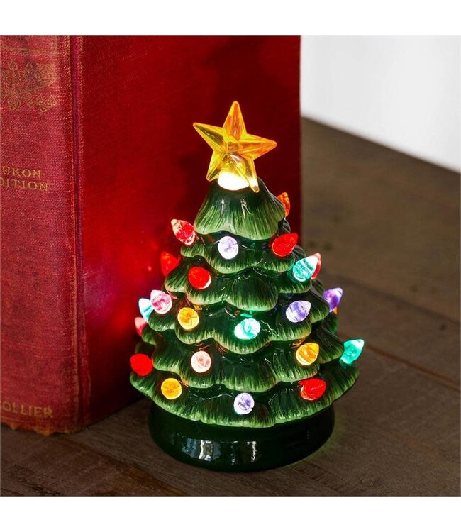 Heartfelt Cheer LED Table Decor Ceramic Mini Tree