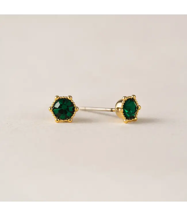 Astrid Stud Earrings - Emerald