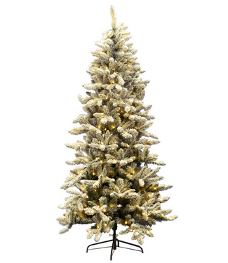 CF Collection TREE FLOCKED PVC PINE 9'/1668T 570-LED WARM WHITE LIGHTS
