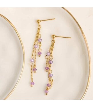 Narelle Narelle Earring Drop Amethyst Gold