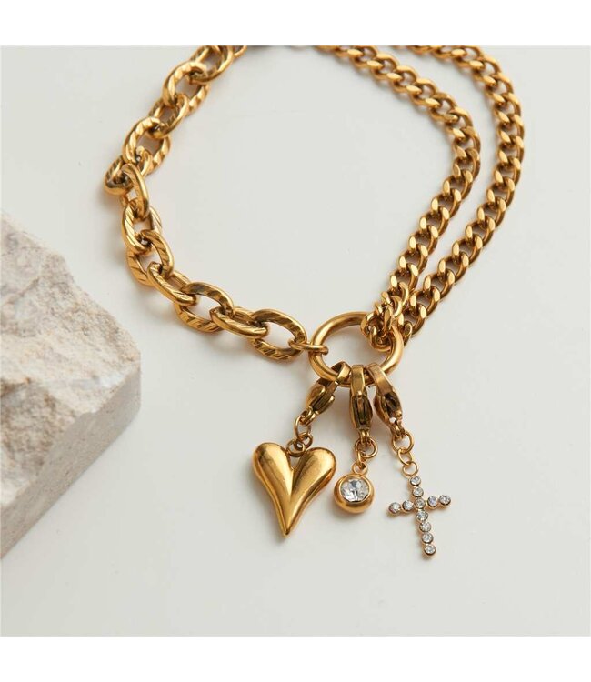 Narelle Heart Charm Gold