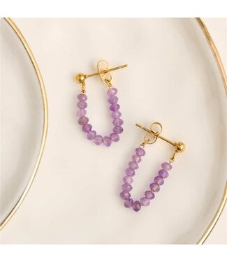 Narelle Narelle Earring Dangle Amethyst Gold