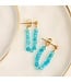 Narelle Earring Dangle Kyanite Gold