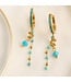 Narelle Earring Pave Turqoise Gold