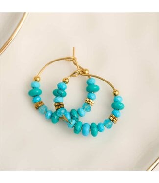 Narelle Narelle Earring Hoop Turqoise Gold