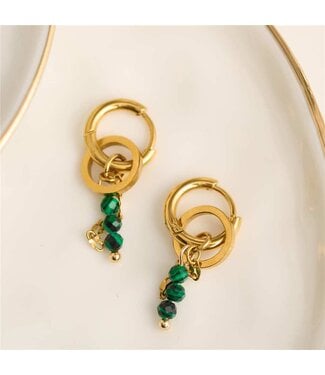 Narelle Narelle Earring Link Malachite Gold