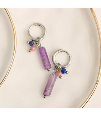 Narelle Narelle Earring Bar Amethyst Silver