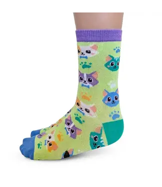 Uptown Sox Cat Crew Socks - For Kids