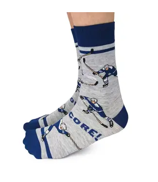 Uptown Sox Slap Shot Socks - Blue - M/L (Men)