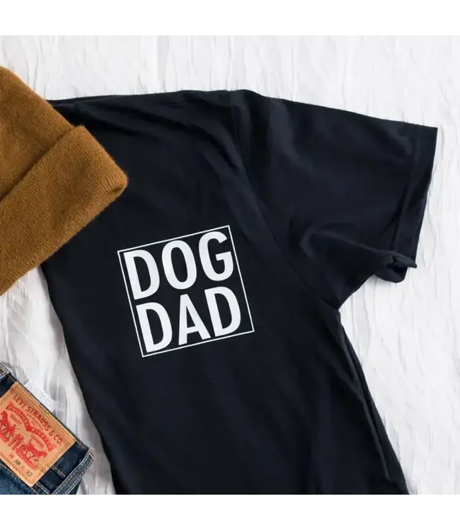Dog Dad Printed Black Tee