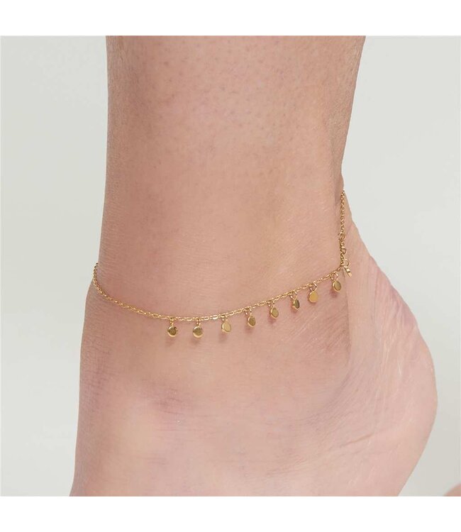 Narelle Anklet Disc Chain Gold
