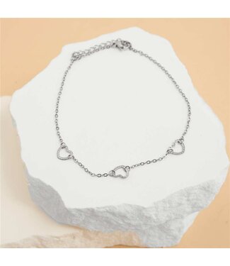 Narelle Narelle Anklet Link Heart Silver