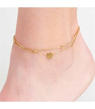 Narelle Narelle Anklet MultiHeart Gld