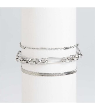 Narelle Narelle Bracelet Set SnakeChn Silver