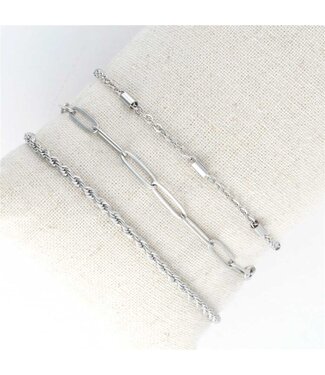 Narelle Narelle Bracelet Set Twist Chain Silver