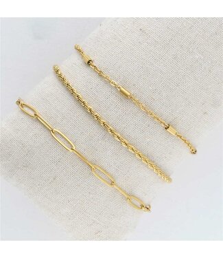 Narelle Narelle Bracelet Set Twist Chain Gold