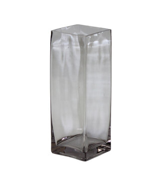 The Florist Supply Clear 12"H × 4"SQ Square Glass Vase