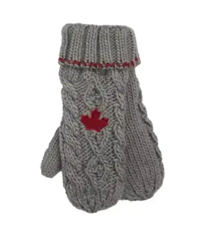 Canada  Mitts - Grey with Leaf