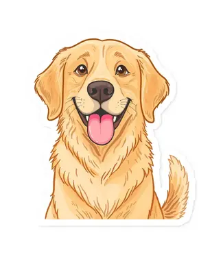 The Retail Supply Golden Retriever Vinyl Sticker