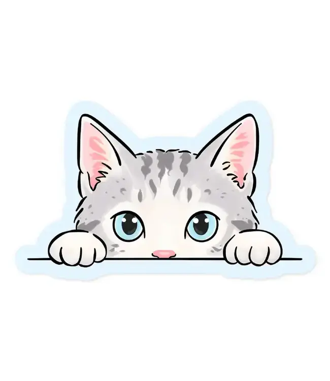Peeking Cat Vinyl Sticker