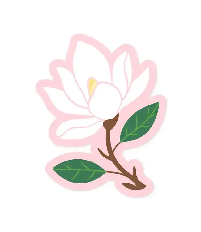 Pink Magnolia Flower Vinyl Sticker