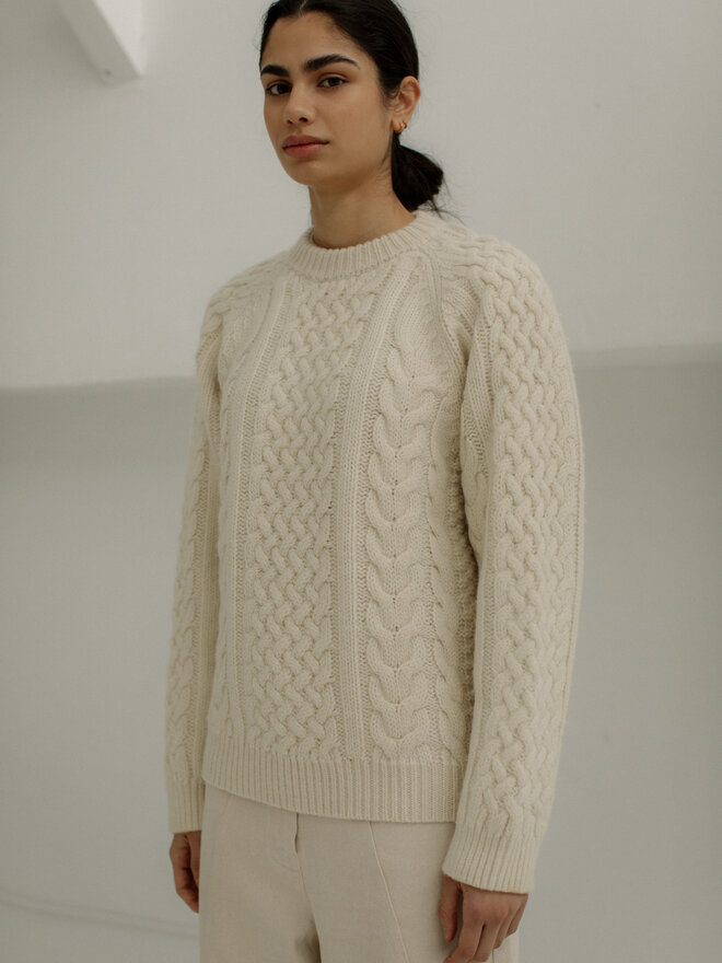 Bare Knitwear Jude Alpaca Crew - Sea Salt