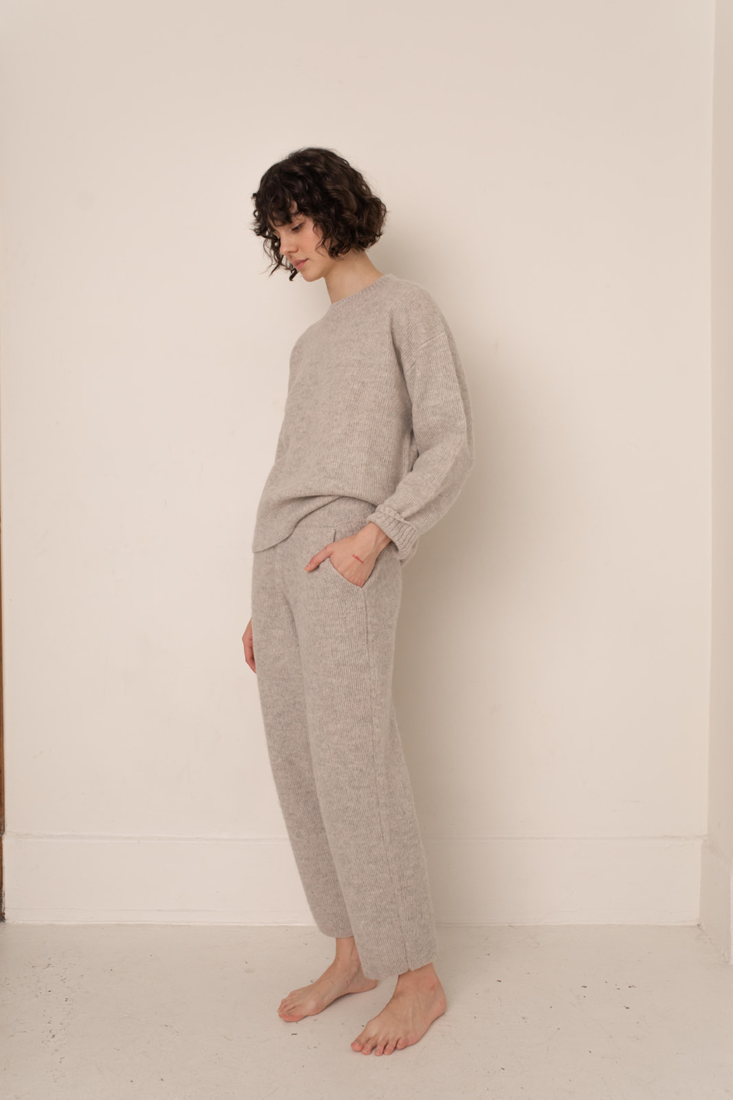 Bare Knitwear Jude Alpaca Pant Sea Salt - Fossello's Quality Clothing Inc