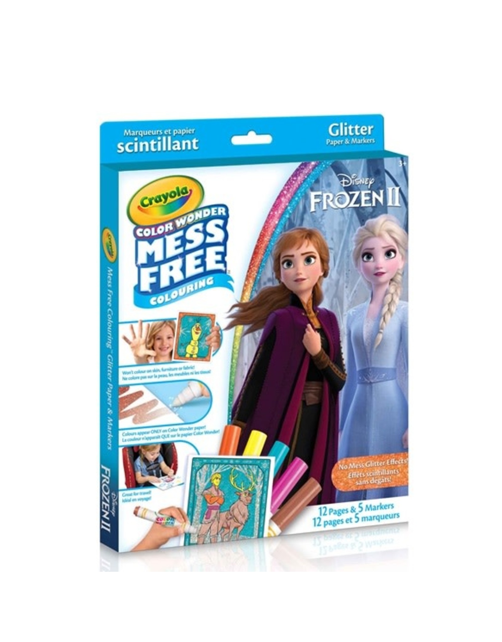 Crayola CW Glitter 12 pgs 5 mini mkr - Frozen