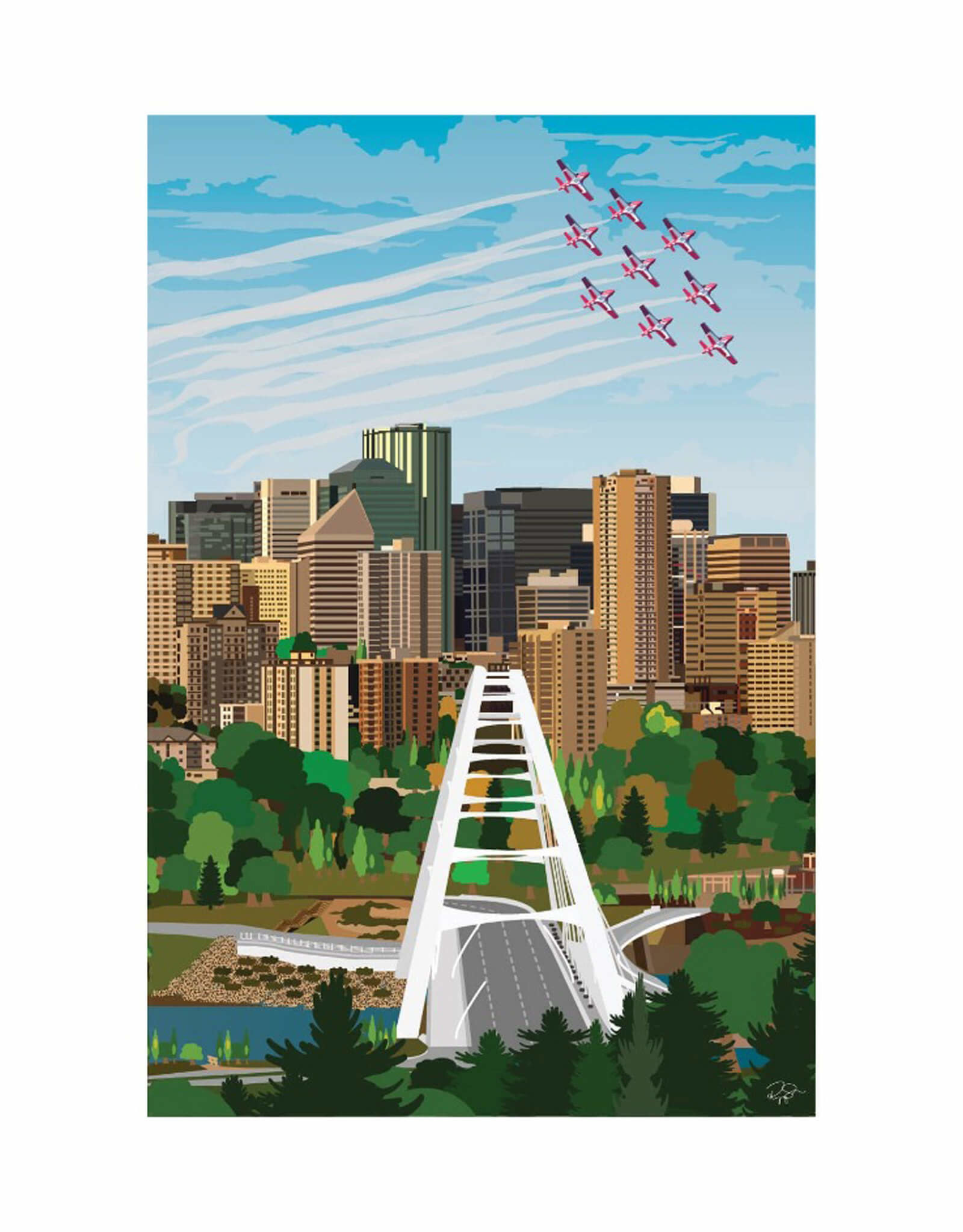 Designs by Riyaz Sharan Edmonton Postcard - snowbirds