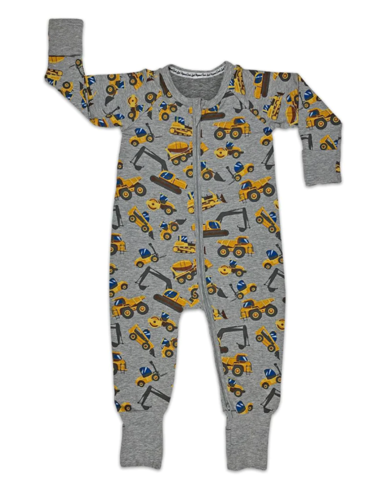 Good Luck Sock Baby Pajamas, Construction Vehicles -