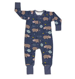 Good Luck Sock Baby Pajamas, Hippopotamuses -