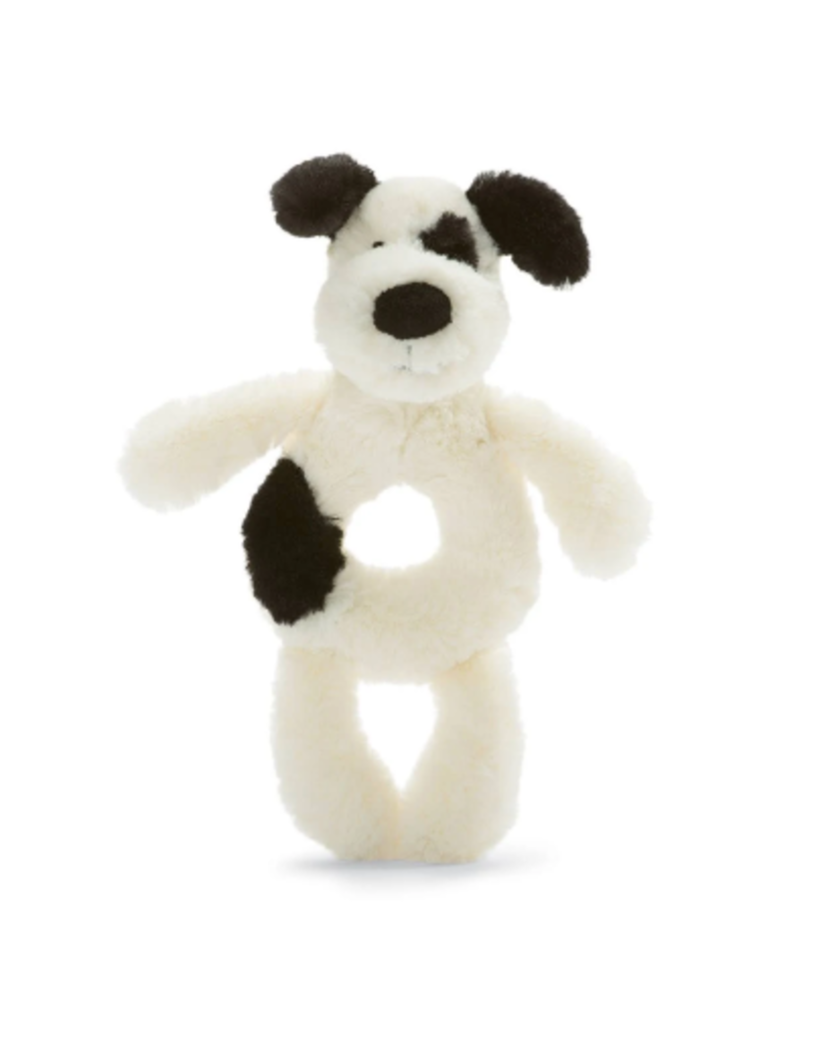 Jellycat Bashful Black and Cream Puppy Ring Rattle