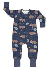 Good Luck Sock Baby Pajamas, Hippopotamuses -