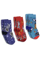 Good Luck Sock Kids 3 pack Socks - Astronaut/Fire Fighter/Police Dog Socks