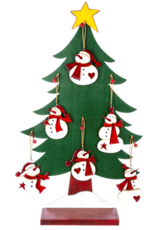 Snowman w/Heart Ornaments