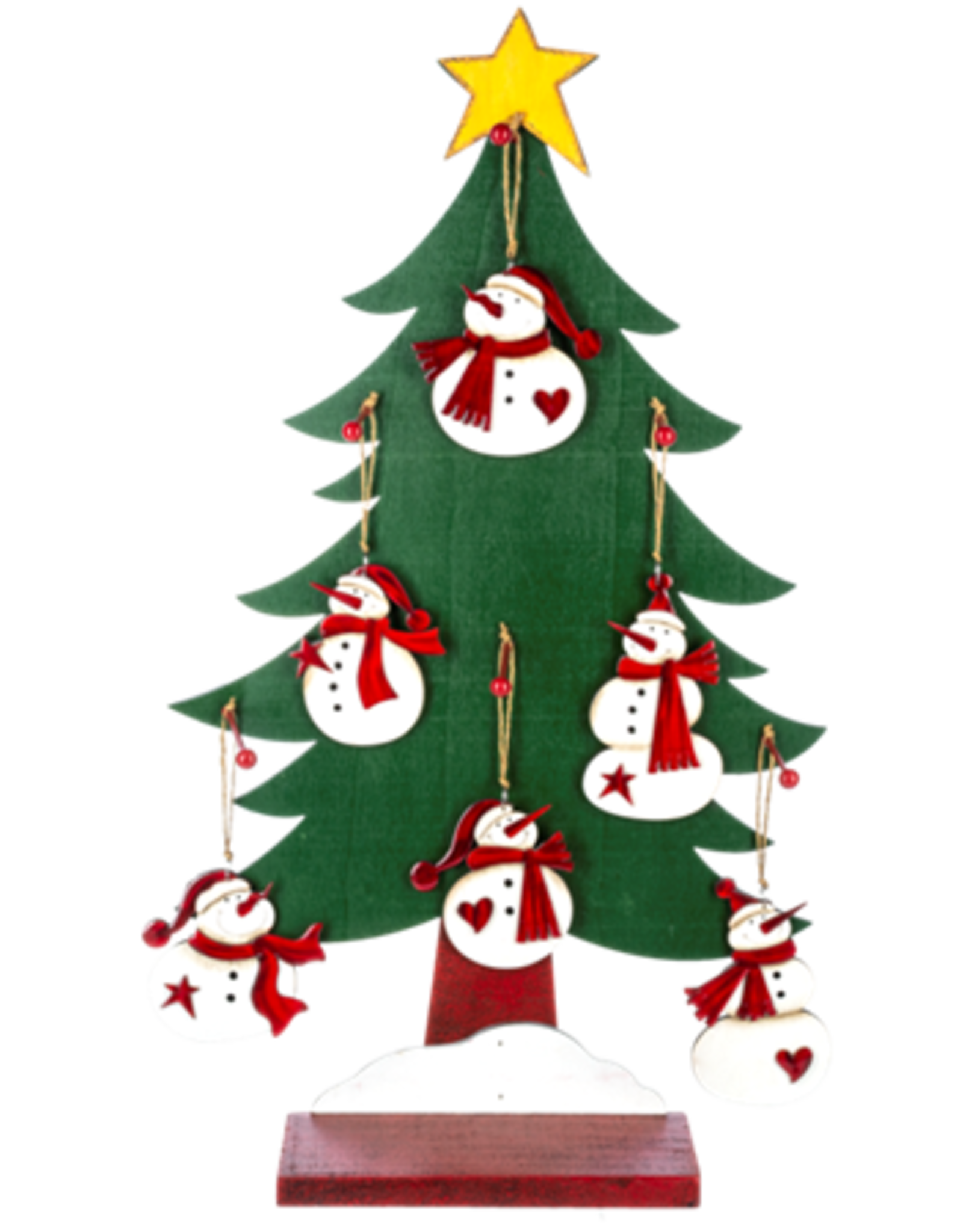 Snowman w/Heart Ornaments